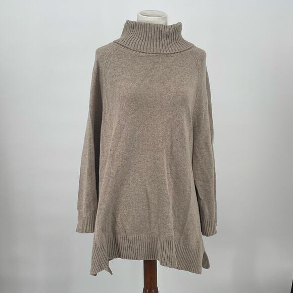 Soft Surroundings Oatmeal Sweater Button Accents Pull‎ Over Women Size L - Picture 1 of 7
